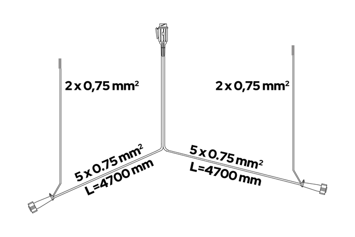 ASPÖCK Elektroinstallation Anhängerverkabelung Kabelbaum 7m 13/8 Pol Stecker Bajonett 2x 5 Pol