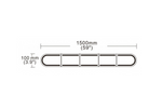 KAMAR DARK BLK0062 LED-Warnleuchte, 6-stufige Blinkfunktion, 1500 x 100 mm