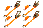 Satz aus vier UNITRAILER 12m/25mm/1t orangefarbenen Transportgurten mit Spannvorrichtung
