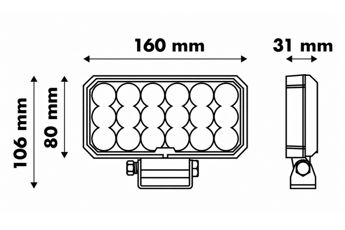 LED-Arbeitsscheinwerferreflektor LAYTZ LY7305 72xLED 7000lm rechteckig