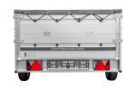Einachsanhänger mit Aluminiumseitenwänden 264x125 Unitrailer Garden 264 KIPP ALU mit BIS-Seitenwänden, H-0-Rahmen und grauer Plane