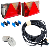 Leuchtenset: Rückleuchten + Aspöck-Markierungsleuchten + Mantes 7m 7-poliger Kabelbaum + DC-Verbindungen