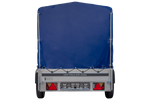 Autoanhänger mit Aluminiumseitenwänden 264x125 Unitrailer Garden 264 KIPP ALU mit H-1100 Rahmen und blauer Plane
