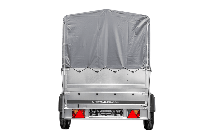 PKW-Anhänger 230x125 UNITRAILER GARDEN 230 FD mit BIS-Seiten, H-800-Gestell und grauer Plane