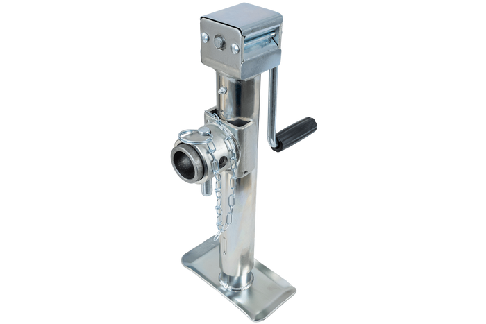 Ausziehbare Stütze mit UNITRAILER TJ5001+TJ5002A Adapter für 1300 kg Pritschenanhänger 364-614 mm