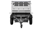 Einachsanhänger 200x106 UNITRAILER GARDEN 200 KIPP mit Seitenwänden aus Netzgewebe und grauer Plane