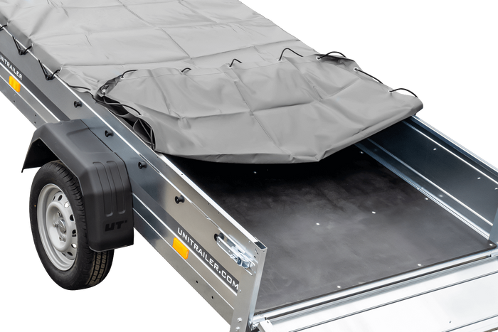 Anhänger Kipper Garden Trailer 230 KIPP [230 cm x 125 cm] mit Flachplane und Stützrad 750 kg