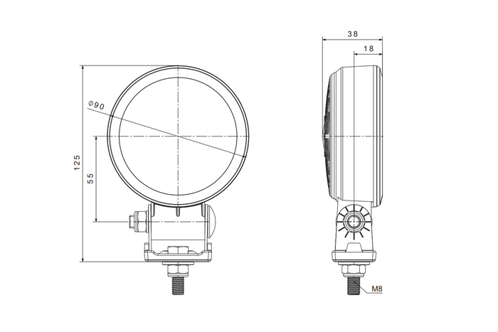 LED-Arbeitsscheinwerfer-Reflektor FRISTOM FT-364 SLIM 6xLED 1500lm