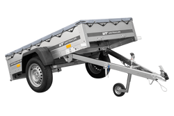 Einachsanhänger 200x106 UNITRAILER GARDEN 200 KIPP mit H-0-Rahmen und grauer Plane