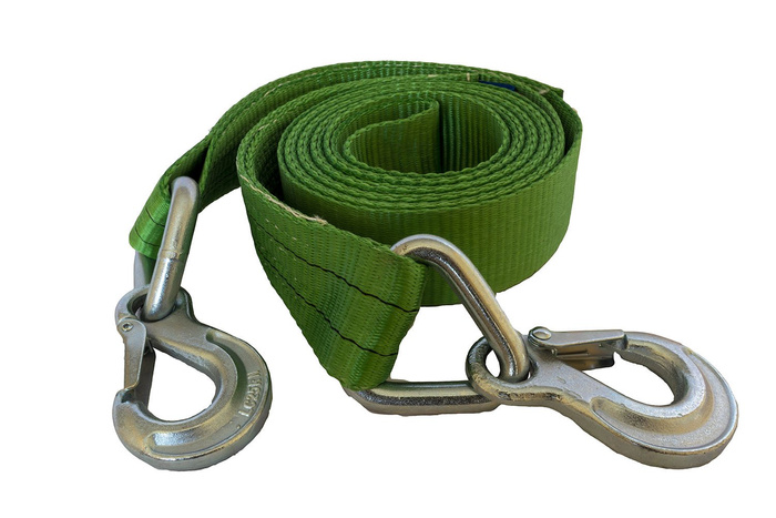 Abschleppseil mit Haken UNITRAILER Abschleppgurt 5m/60mm/6t grün