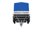 UNITRAILER GARDEN TRAILER ANHÄNGER 264/2 KIPP MIT STÜTZRAD, RAHMEN H-800 UND BLAUER ABDECKUNG