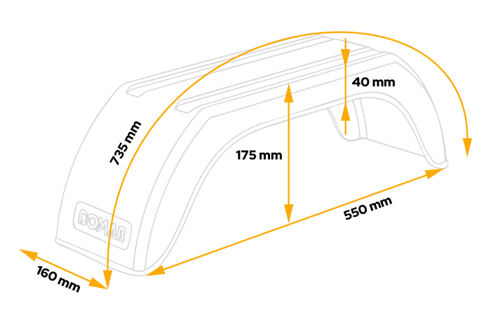Anhänger Kotflügel 8-10" DOMAR D20100 Radlauf 550/160mm