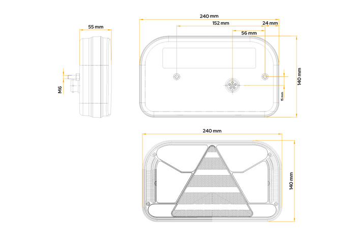 FRISTOM FT-170 LED Rückleuchte, 6 Funktionen, links