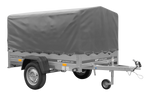 Einachsanhänger 200x125 UNITRAILER GARDEN 201 KIPP mit H-800 Rahmen und grauer Plane