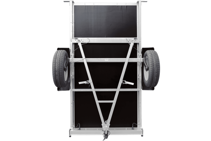 Autotransportanhänger 200x106 UNITRAILER GARDEN 200 KIPP mit H-800 Rahmen und grauer Plane