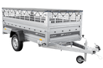 Einachsanhänger 264x125 UNITRAILER FORCE 264 KIPP mit Gitterwänden, H-0-Rahmen und grauer Plane