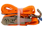 Satz aus vier UNITRAILER 2m/35mm/2t orangefarbenen Transportgurten mit Spanner