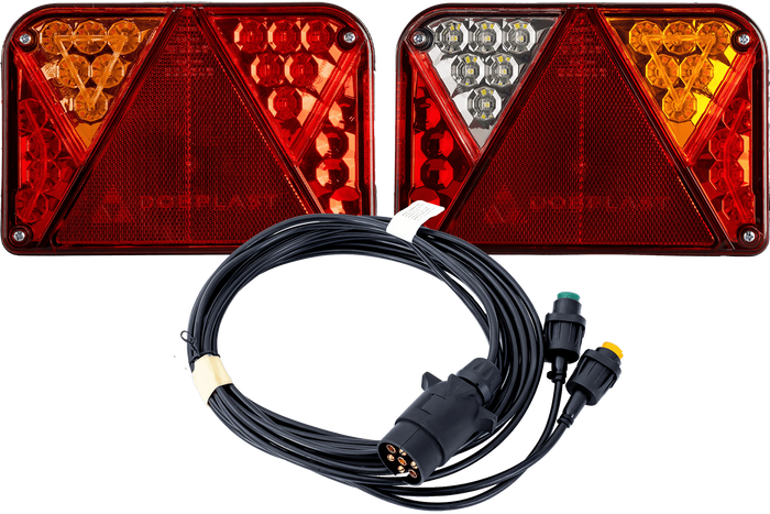 DOBPLAST DPT35 LED-Rücklichter + MANTES 4m 7PIN Kabelbaum