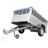 PKW-Anhänger auf Federn 200x125 UNITRAILER GARDEN 201/R KIPP mit Gitterwänden, H-0-Rahmen und blauer Plane