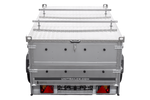 Einachsiger Anhänger auf Blattfedern 230x125 UNITRAILER GARDEN 230/R KIPP mit BIS-Seitenwänden und Aluminiumabdeckung