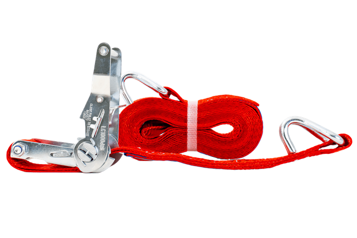 UNITRAILER 6 m/35 mm/2 t rotes Transportband mit Spanner