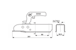 STEELPRESS ZSK-1300H Kugelkupplung für einen 1300 kg Anhänger mit 50 mm Vierkant-Zugstange