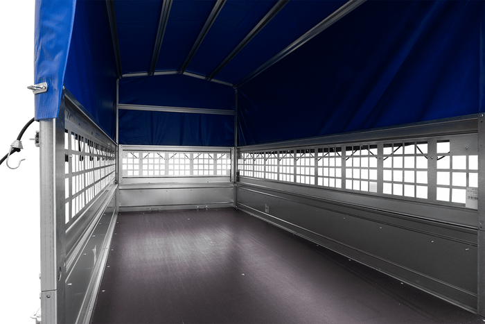 Einachsanhänger GARDEN TRAILER 264 KIPP mit Laubgitteraufsatz, Hochplane, Hochspriegel und Stützrad