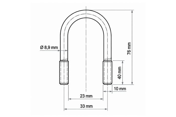 DROMET Ovalklemme Typ B M10 23×76mm