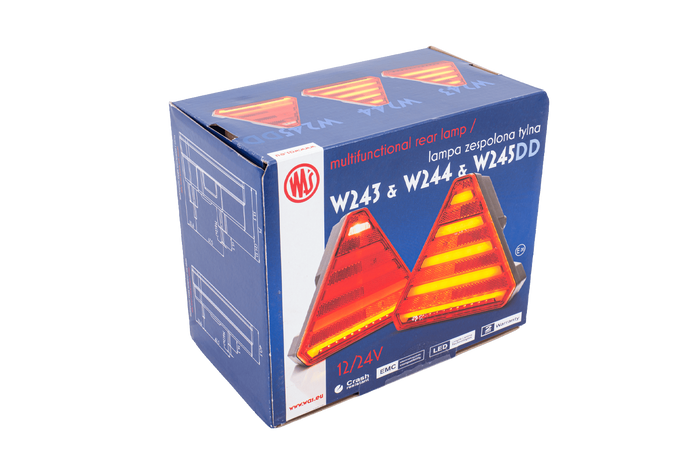 WAŚ W245 LED-Rückleuchte mit 6 Funktionen, universell