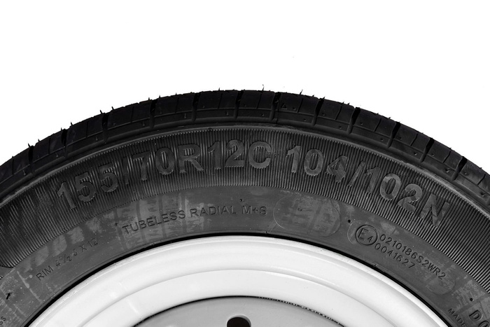 Verstärktes Rad für Anhänger REIFEN KENDA 155/70 R12C 104/102N KENDA RIM 4,5Jx12"H2 5x112 ET:20