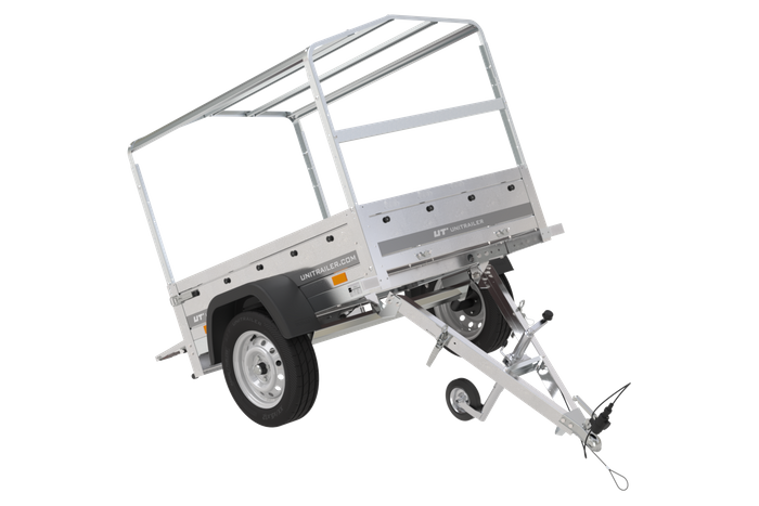 Kipp-Anhänger 750 kg Garden Trailer 150 KIPP, 150 x 106 cm [mit Hochplane, Hochspriegel und Stützrad]