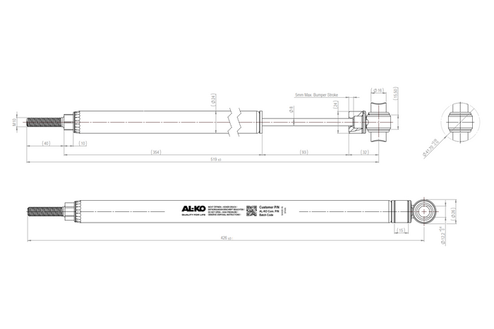 AL-KO 150V Auflaufvorrichtung/Bremsstoßdämpfer