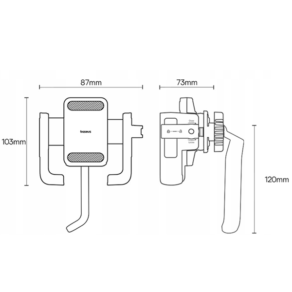 BASEUS GoTrip Serie universelle Handyhalterung für Fahrrad/Motorrad mit Spiegel