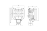 LED-Arbeitsscheinwerfer-Reflektor WAŚ W144/70 1206 12xLED 4000lm