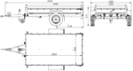 PKW-Anhänger 230x125 UNITRAILER GARDEN 230 KIPP mit Spriegel 80 cm und grauer Hochplane