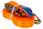 Satz aus vier UNITRAILER 12m/35mm/2t orangefarbenen Transportgurten mit Spannvorrichtung