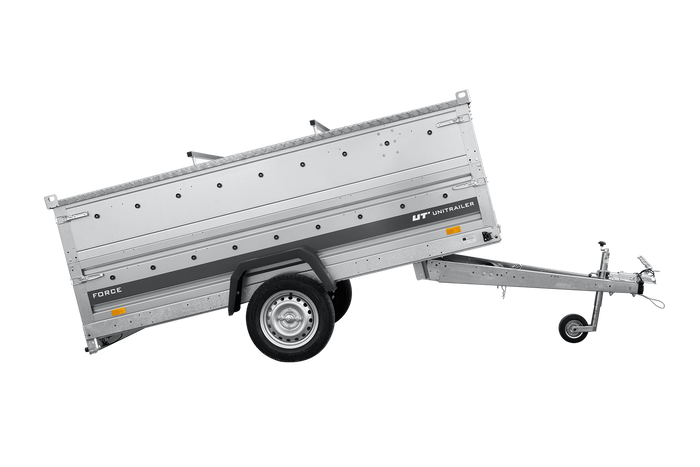 Einachsanhänger 264x125 UNITRAILER FORCE 264 KIPP mit BIS-Seitenwänden und Aluminiumabdeckung