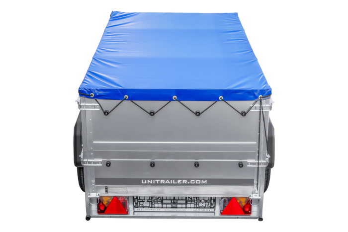 Einachsanhänger 200x106 UNITRAILER GARDEN 200 KIPP mit BIS-Seitenwänden und blauer Plane