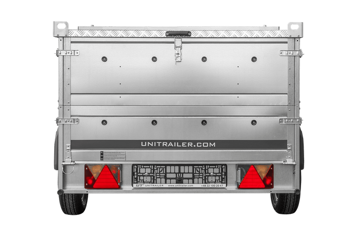 Einachsanhänger 230x125 UNITRAILER GARDEN 230 KIPP mit BIS-Seitenwänden und Aluminiumabdeckung