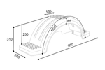 Kotflügel für Bootsanhänger 13" DOMAR D20422 Radlauf 950/240 mm