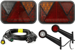 Lichtset: FRISTOM LED-Rückleuchten + HORPOL LED-Seitenmarkierungsleuchten + MANTES 5,2 m 7-poliger Kabelbaum
