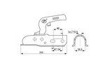 STEELPRESS ZSK-1700D Kugelkupplung für 1700 kg Anhänger mit 50 mm Rohrzugstange