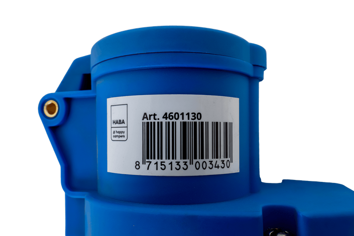 MANTES 2P+E abgewinkelter CEE-Stecker mit zusätzlicher Steckdose 16A 230V