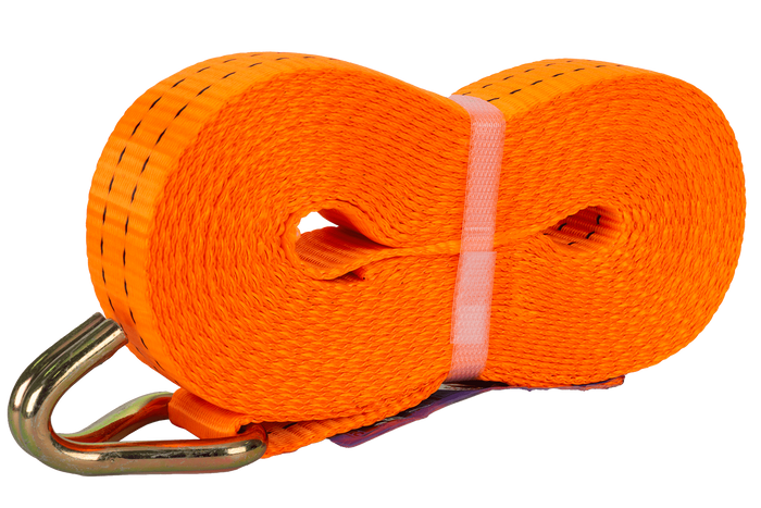 Satz aus vier UNITRAILER 10m/35mm/2t orangefarbenen Transportgurten mit Spannvorrichtung