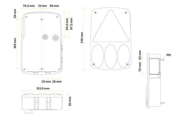 ASPÖCK Earpoint IV Rückleuchte, 6 Funktionen, rechts