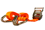 Satz aus vier UNITRAILER 3m/35mm/2t orangefarbenen Transportgurten mit Spannvorrichtung