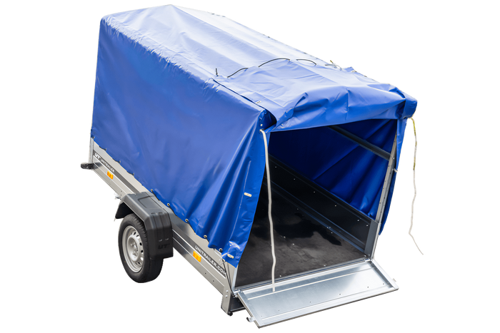 PKW-Anhänger 230x125 UNITRAILER GARDEN 230 KIPP mit blauer Hochplane 110 cm