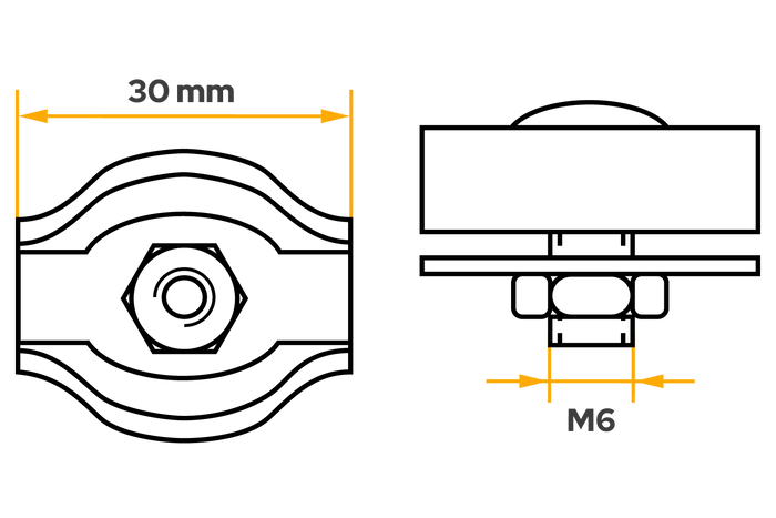 Simplexklemme DROMET ZLS1.6 Seilklemme 6mm