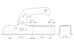 CHOOYO JD.00.53.008 Kugelkupplung für 800-kg-Anhänger mit 40-mm-Vierkant-Zugstange