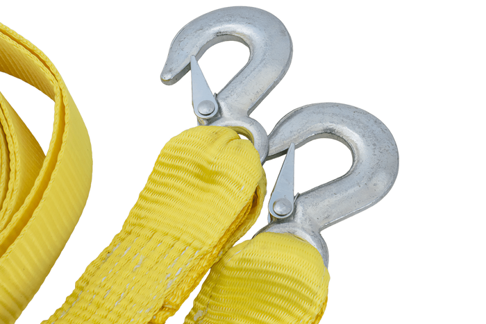 Abschleppseil mit Haken UNITRAILER Abschleppgurt 3m/50mm/3t gelb